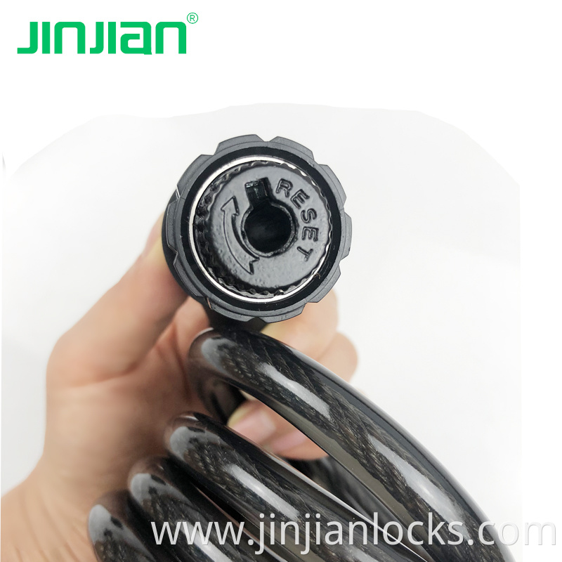 Adjustable wheel injection 4 digits combination cable ebike lock bicycle for motorcycle